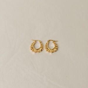 18K Gold Plated Heart Hoop